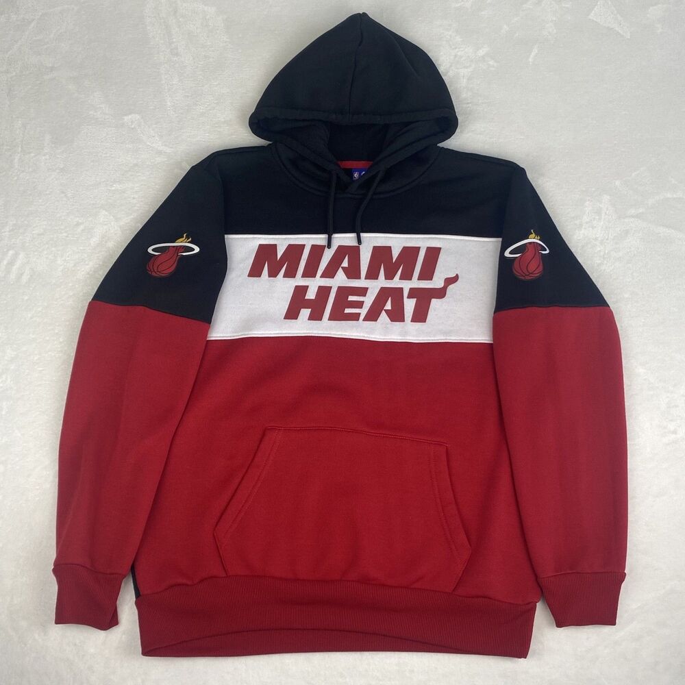Ultra Game Miami Heat Sweater Adult Small Red Black Hoodie Sweatshirt Pullover